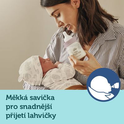Canpol babies Lahev se širokým hrdlem ROYAL BABY modrá 120 ml