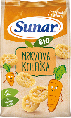 Sunar BIO dětské křupky mrkvová kolečka 45 g
