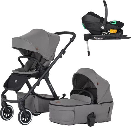 Petite&Mars Kočárek kombinovaný ICON 2v1 Dove Grey LITE RWS + Core Pro i-Size Black Grey + Báze