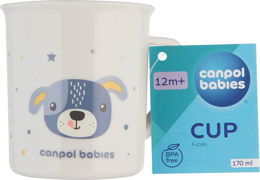 Canpol babies Plastový hrníček CUTE ANIMALS - pejsek 170 ml