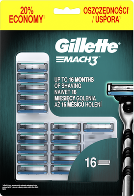 Gillette Mach3 Pánské náhradní holicí hlavice 16 ks