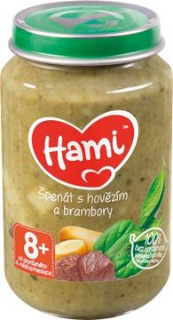 Hami masozeleninový příkrm Špenát s hovězím a brambory, 8+ 200 g