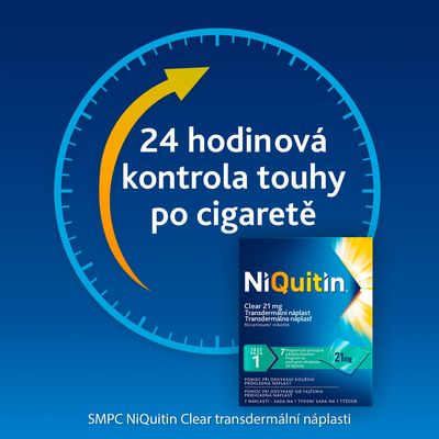 NiQuitin Clear 14 mg - Fáze 2 nikotinové náplasti 7 ks