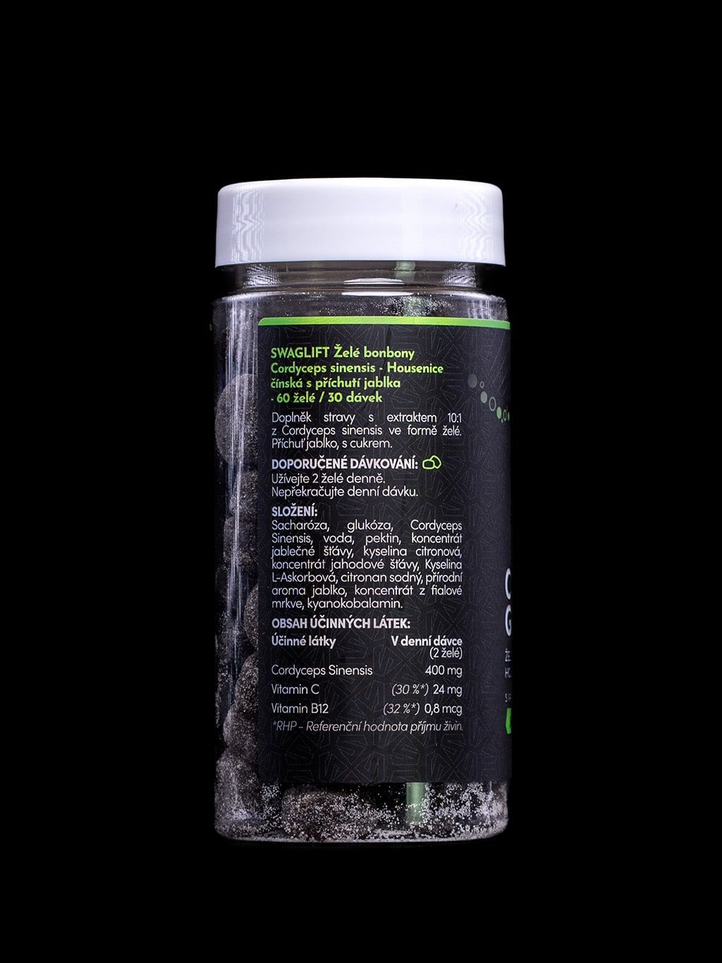 Swaglift Cordyceps gummies s příchutí jablka 60 ks