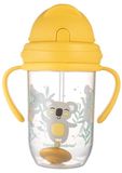 Canpol babies Exotic Animals Nevylévací hrneček se slámkou a závažím žlutý 270ml