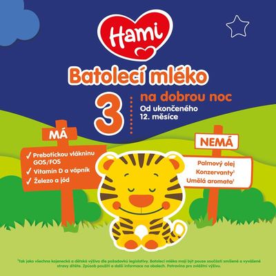 Hami 3 Na dobrou noc batolecí mléko 600 g