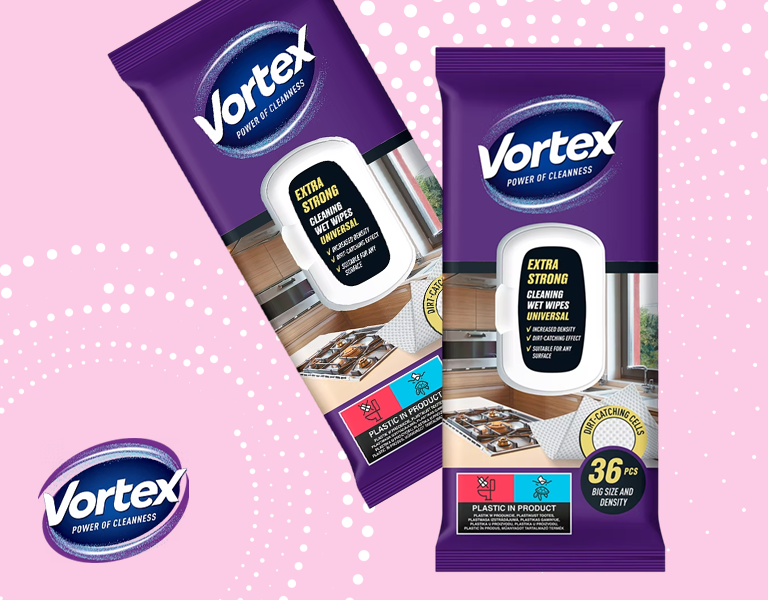 Vortex Extra Strong Vlhčené čistiace obrúsky na domácnosť 36 ks