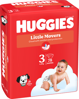 Huggies® Little Movers plenky 3 (4 - 9 kg) 78 ks