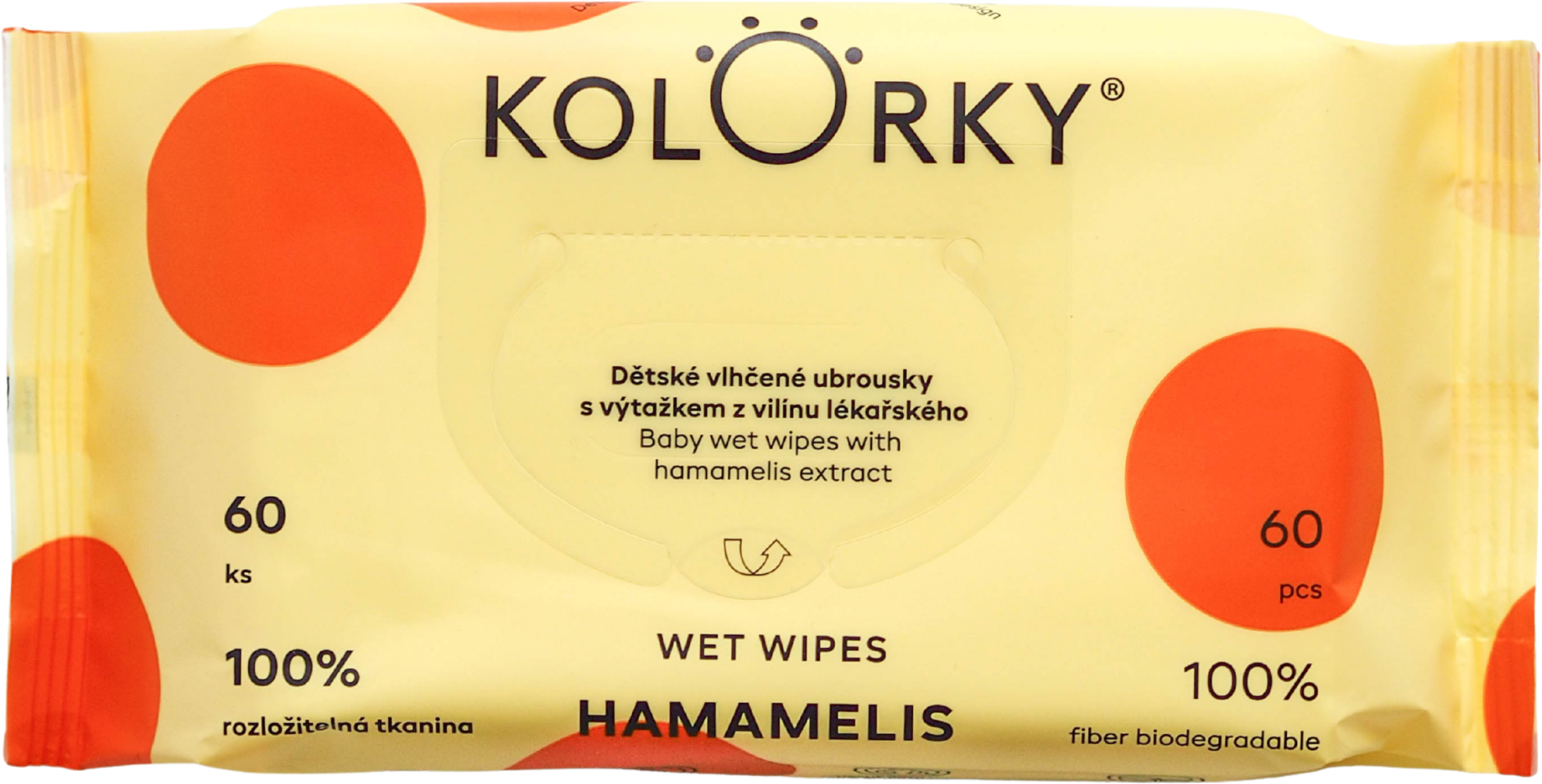 Kolorky Dětské vlhčené ubrousky s výtažkem z vilínnu lékařského 60 ks