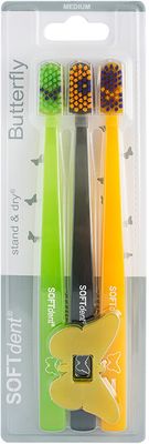 SOFTdent Butterfly Zubní kartáček MEDIUM 3 ks