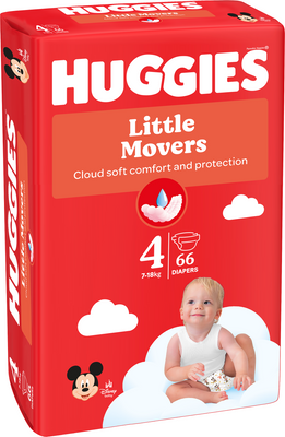 Huggies® Little Movers plenky 4 (7-18 kg) 66 ks