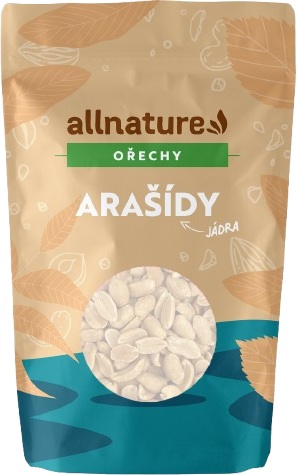 Allnature Arašídy pražené loupané nesolené 1000 g
