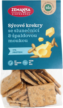 Zemanka Biopekárna BIO Sýrové krekry se špaldou a slunečnicí 100 g