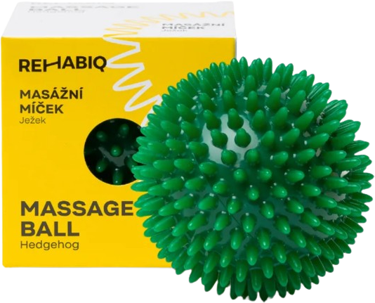 Rehabiq Masážní míček ježek, zelený 9 cm