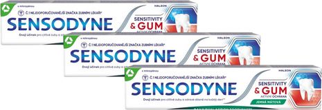 Sensodyne Sens&Gum Zubní pasta jemně mátová 3 x 75 ml