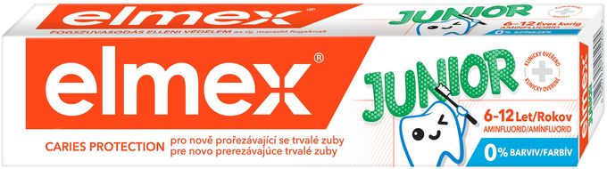 Elmex Junior Zubní pasta pro děti ve věku 6-12 let 75 ml