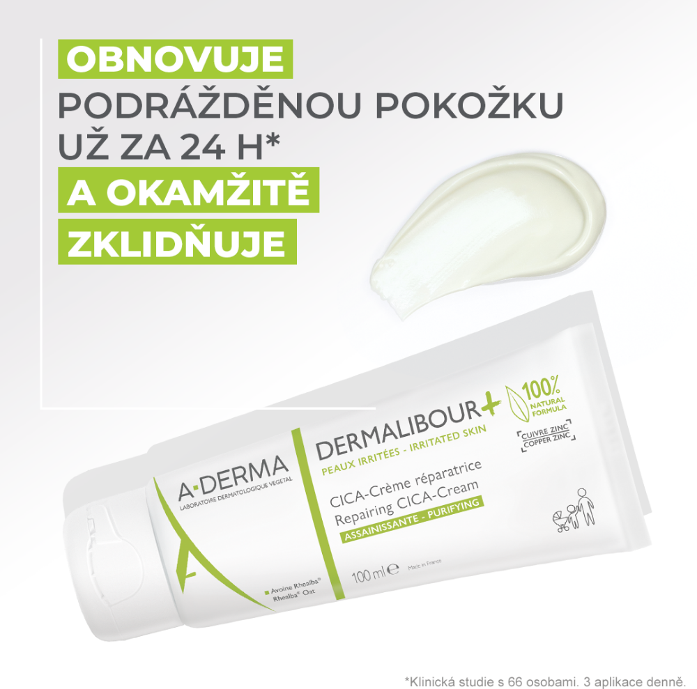 A-Derma Dermalibour+ Reparační CICA-Krém pro podrážděnou pokožku 100 ml