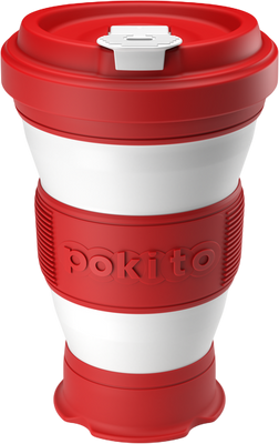 Pokito Skládací hrnek do kapsy, červený 475 ml