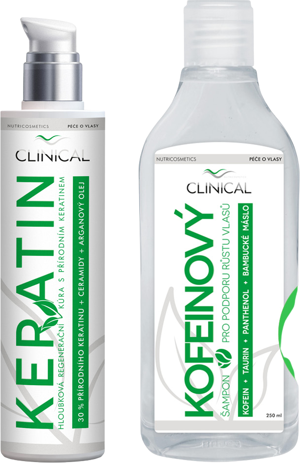Clinical Nutricosmetics Keratin kúra 100ml + kofeinový šampon 250ml