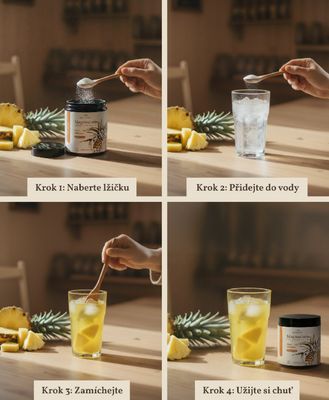 Herbyway Magnesium 3 formy hořčíku 1 200 mg, příchuť ananas