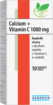 Generica Calcium + Vitamin C 1000 mg 10 šumivých tablet