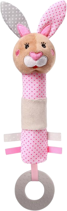 BabyOno Hračka pískací s kousačkou zajíček Julia 6m+