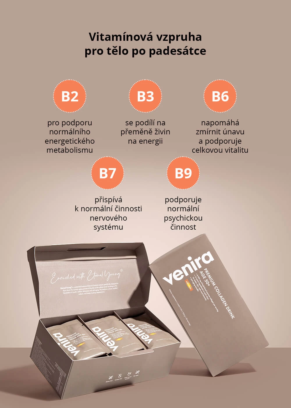 Venira PREMIUM kolagenový drink age 50+ multivitamin 30 x 10.8 g