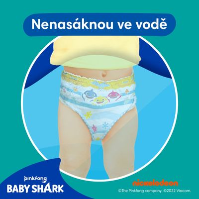 Pampers Splashers Baby Shark Plenkové kalhotky do vody vel.4, 9-15kg 11 ks