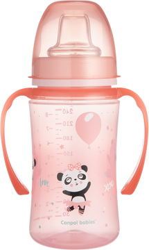 Canpol babies Tréninkový hrníček Exotic Animals - růžový 240 ml