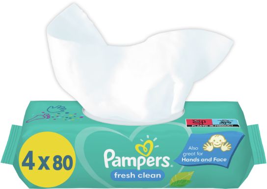 Pampers Fresh Clean XXL Vlhčené ubrousky 4 x 80 ks