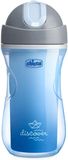 Chicco Termo lahev netekoucí s brčkem 14m+ modrá 266 ml