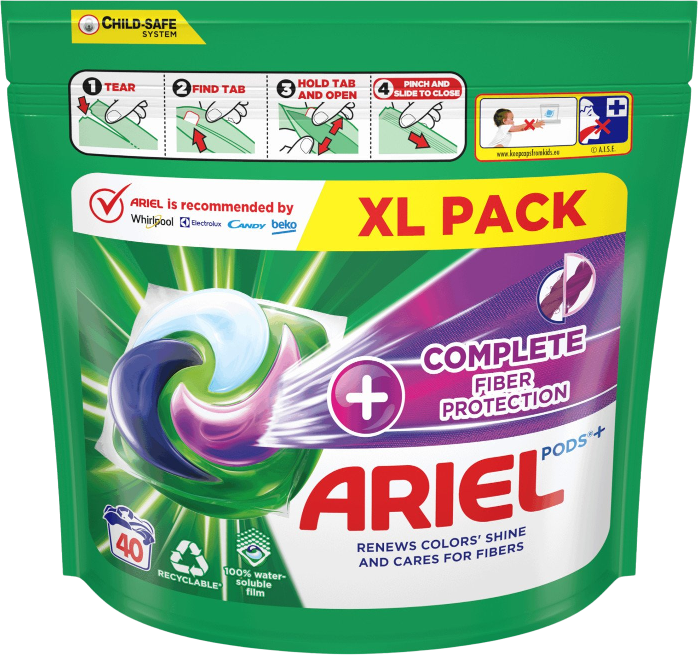 Ariel All-In-1 Pods+ Fiber protection kapsle na prání 40 ks