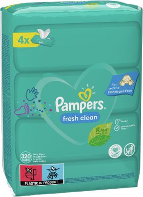 Pampers Fresh Clean XXL Vlhčené ubrousky 4 x 80 ks