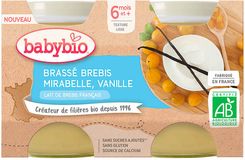 Babybio Brassé z ovčího mléka mirabelky vanilka 2 x 130 g