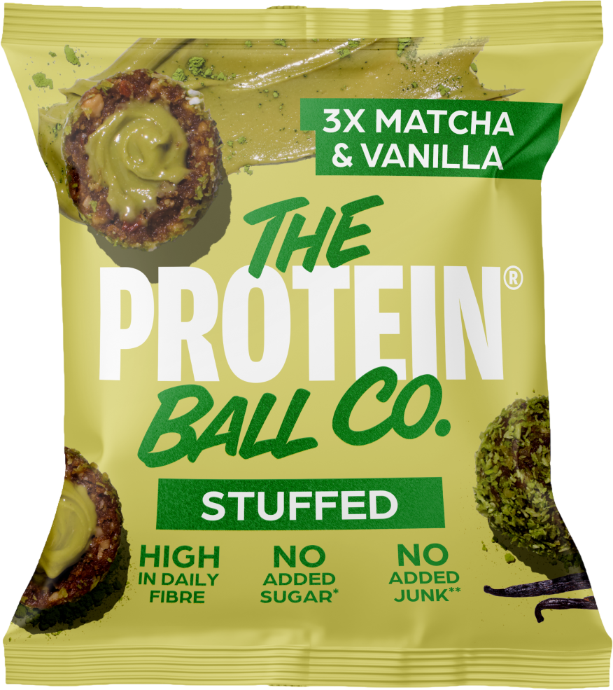 The Protein Ball co. Topnatur PROTEIN plněné kuličky Matcha & vanilka 3 x 12 g
