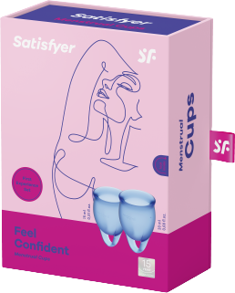 Satisfyer Menstruační kalíšky Feel Confident modré 2 ks