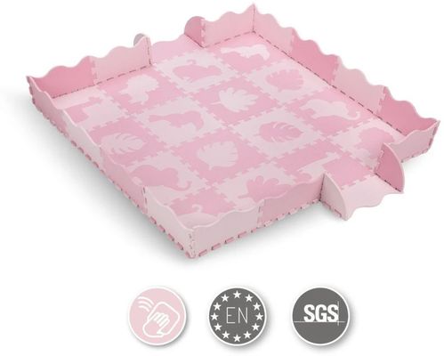 MoMi Hrací podložka pěnové puzzle ZAWI růžová 16 ks