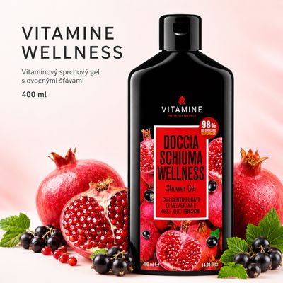 Erboristica Vitamine Wellness sprchový gel granátové jablko a černý rybíz 400 ml