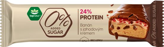 Topnatur Tyčinka proteinová banán s jahodovým krémem 40 g