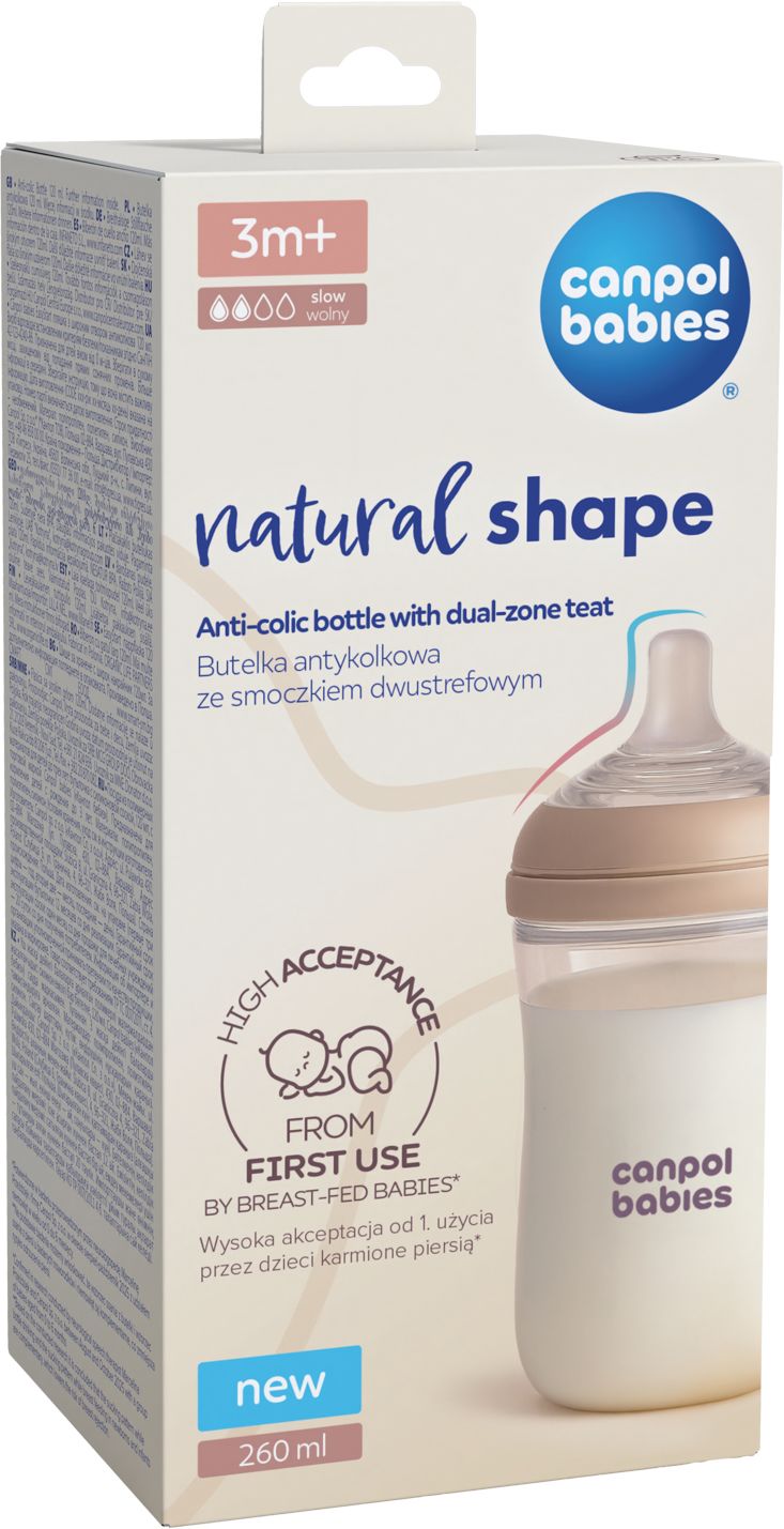 Canpol babies Lahev antikoliková Natural Shape 260 ml