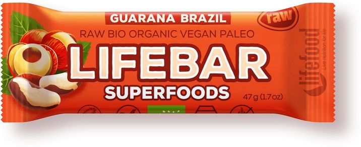 Lifefood LIFEBAR PLUS BIO RAW s guaranou 47g