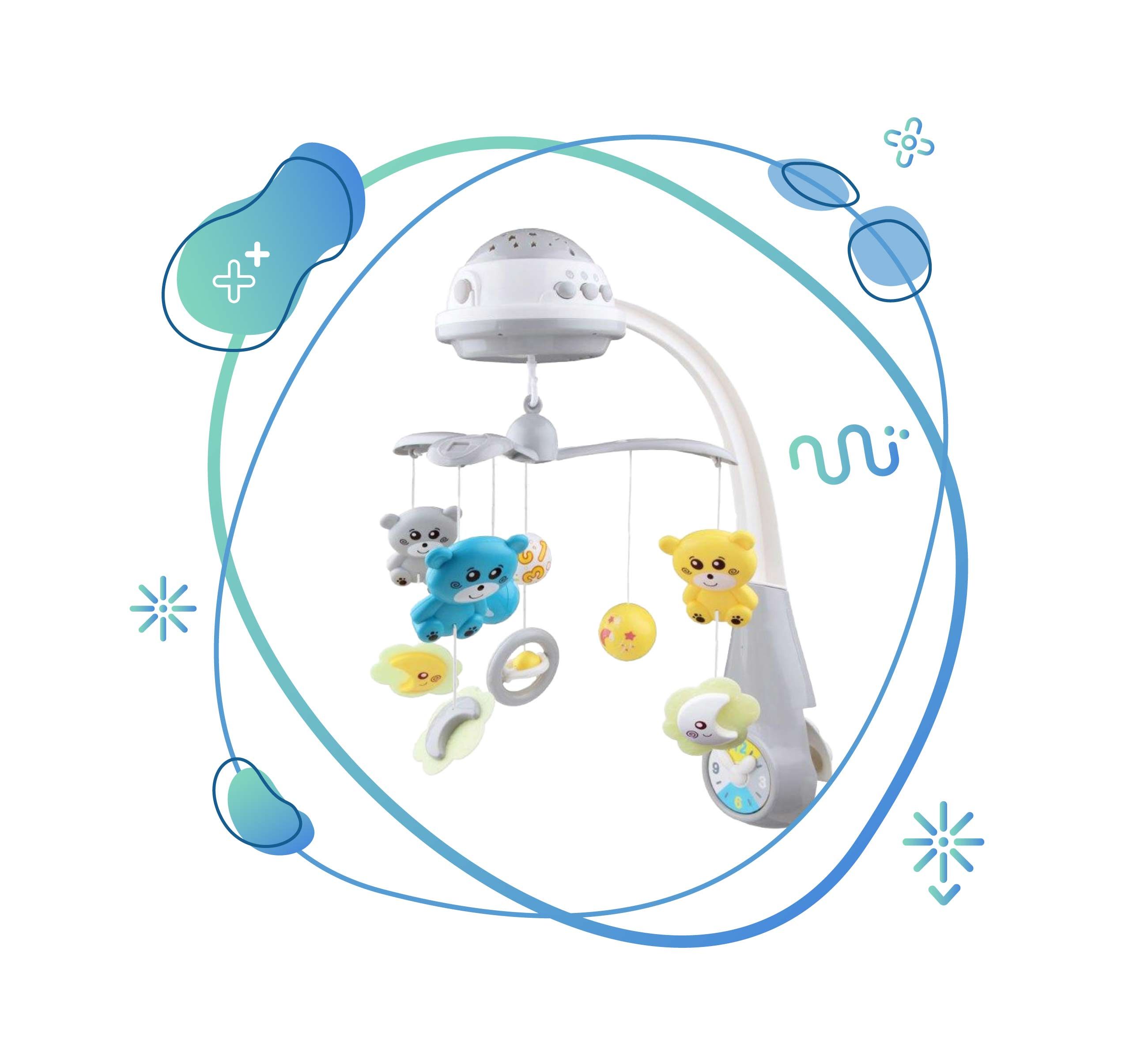 Baby Mix, kolotoč nad postýlku, světelný projektor, figurky