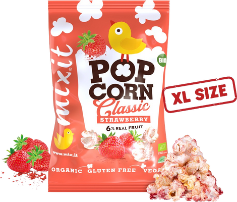 Mixit Velký BIO popcorn - Jahoda 75 g