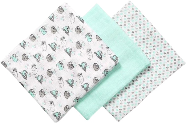 BabyOno Pleny bambusové mint 3 ks