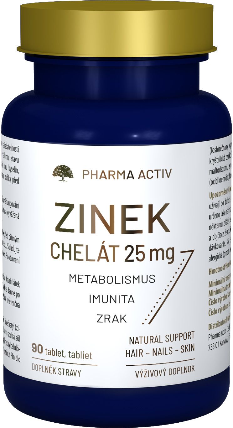 Pharma Activ Zinek chelát 25mg 90 tablet