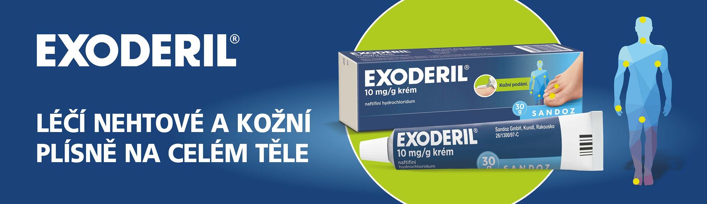 exoderil, kožní a nehtová plíseň, svědění, bakterie