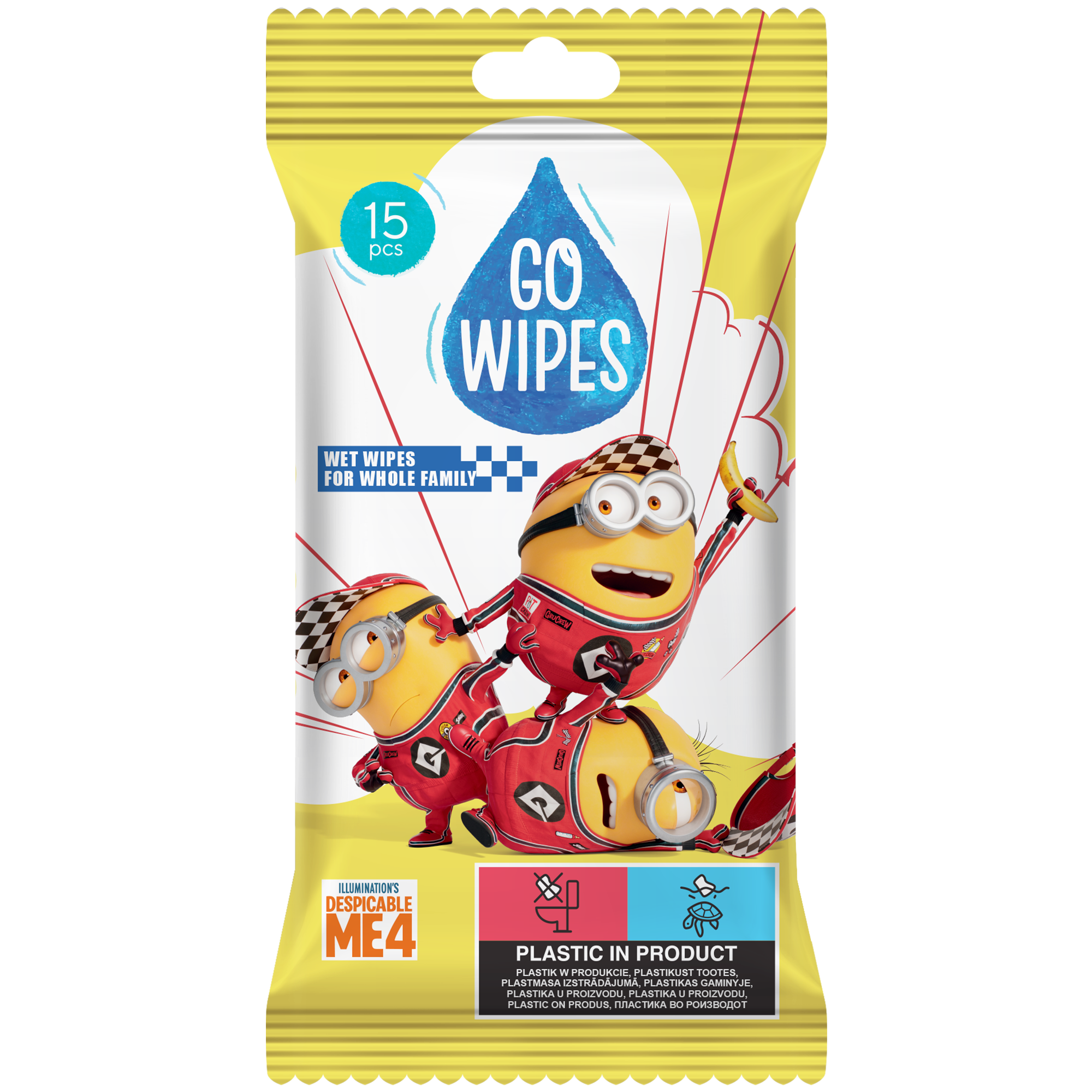 GoWipes Vlhčené antibakteriální ubrousky Mimoň 15 ks