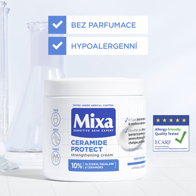 Mixa posilující tělová péče pro velmi suchou pokožku, 400 ml