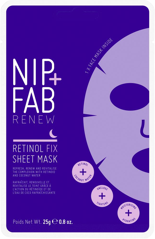 Nip+Fab Retinol Fix Plátýnková maska na obličej 23 g
