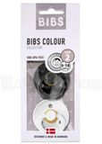 BIBS Colour dudlíky z přírodního kaučuku - velikost 2 Black / White 2 ks